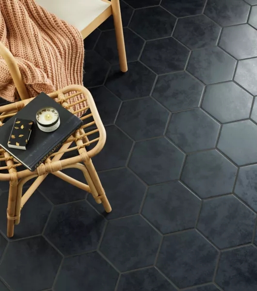 Floor Tile Large Format Matte Honeycomb Geometric Design