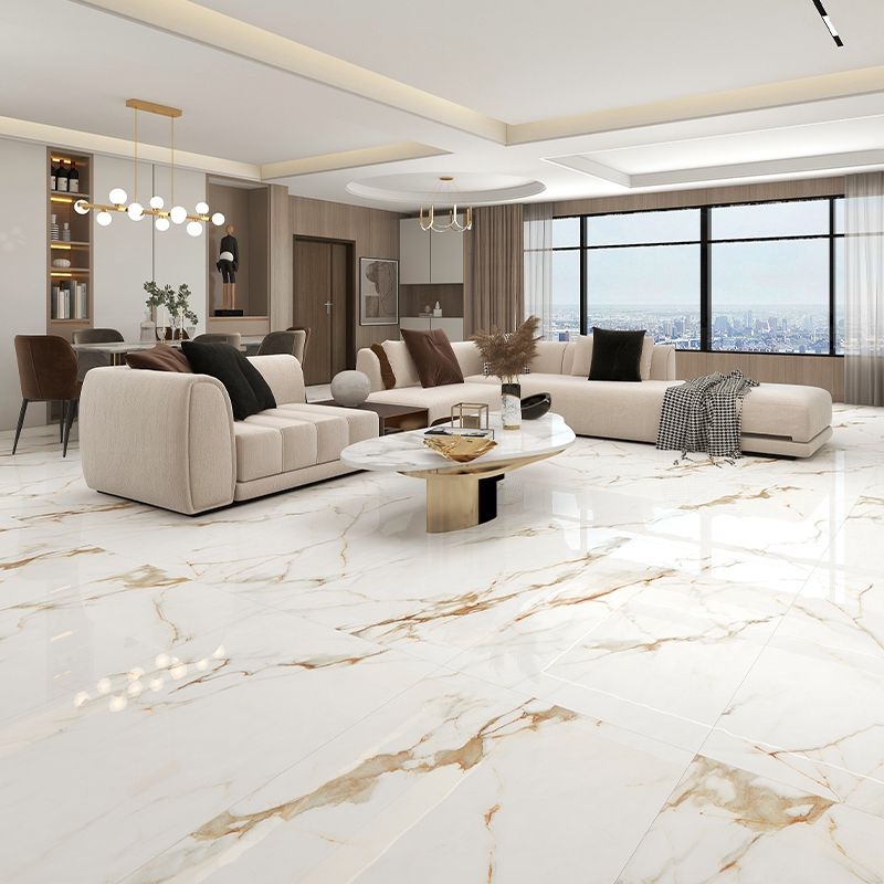 Floor Tile Large Format Polished Luxury Gold Marble Tile Floor