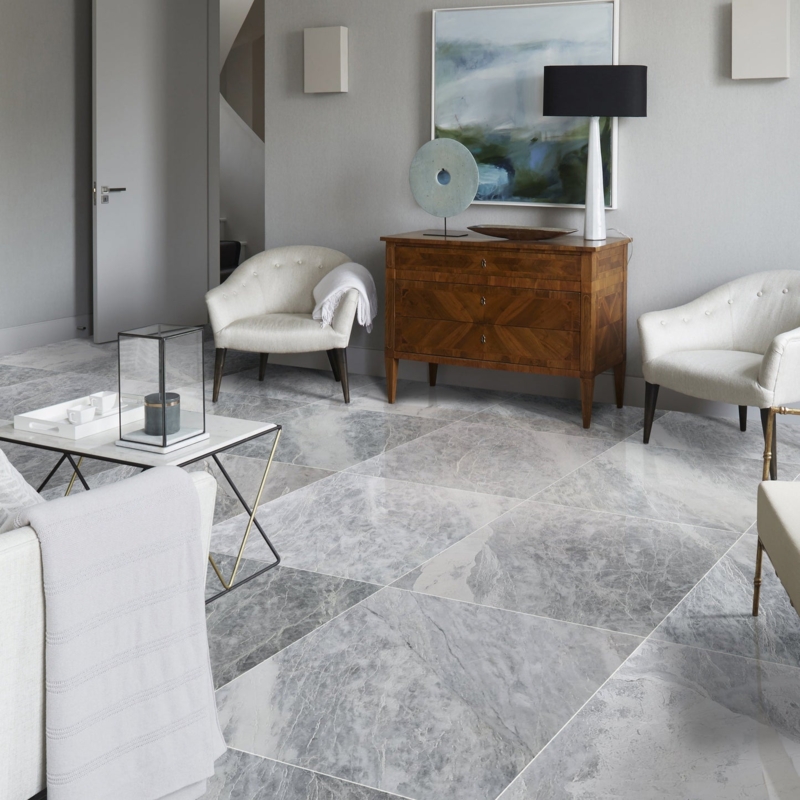 Floor Tile Marble Honed Finish Large Format Veining