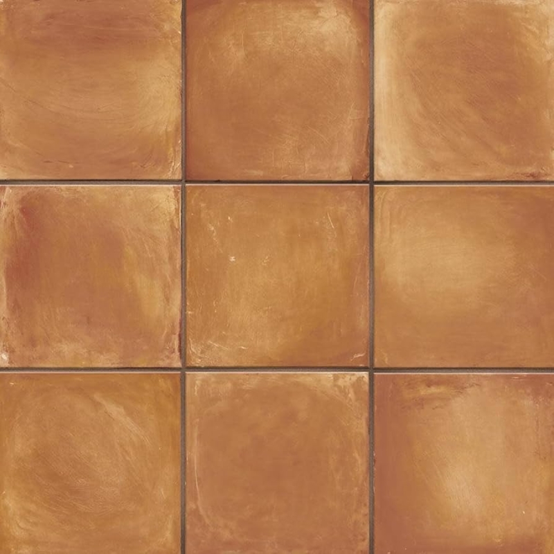 Floor Tile Mottled Ocre Finish Rustic Terracotta Appearance