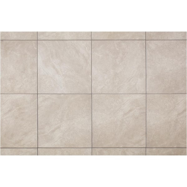 Floor Tile Neutral Stone Look Ceramic Large Format Matte