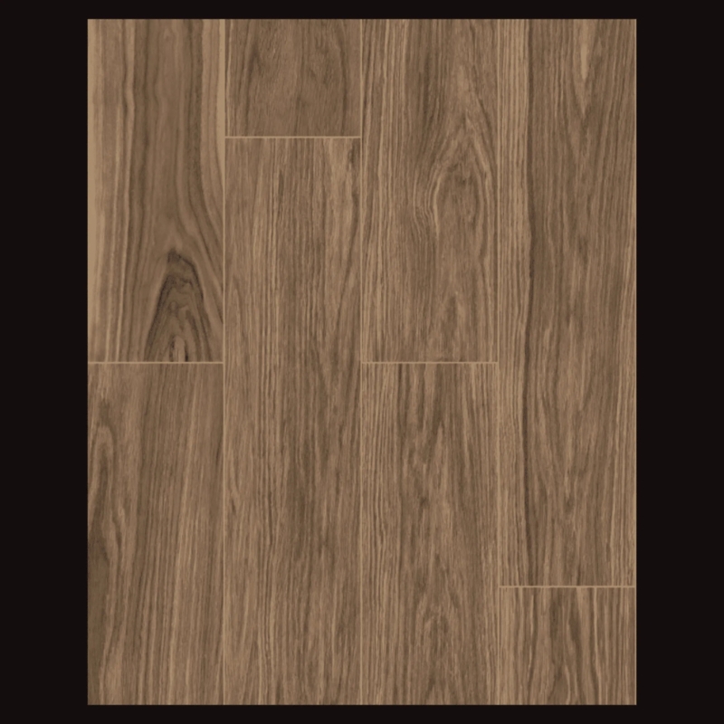 Floor Tile Porcelain Wood Look Walnut Grain Staggered Plank Matte