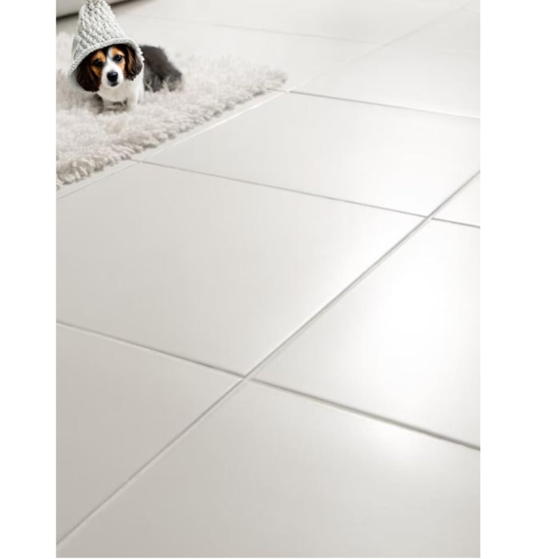Floor Tile Semi Matte Finish Large Format White Porcelain
