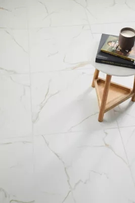 Floor Tile Square Shape Large Format Matte Modern White Marble Floor Tile