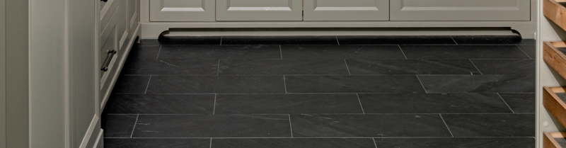 Floor Tile Staggered Tile Layout Matte Charcoal Stone-look