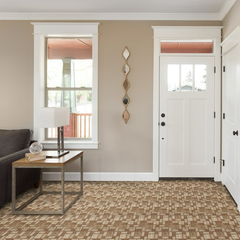 Floor Tile Stone Look Cobble Mosaic Taupe Matte Craftsman Style