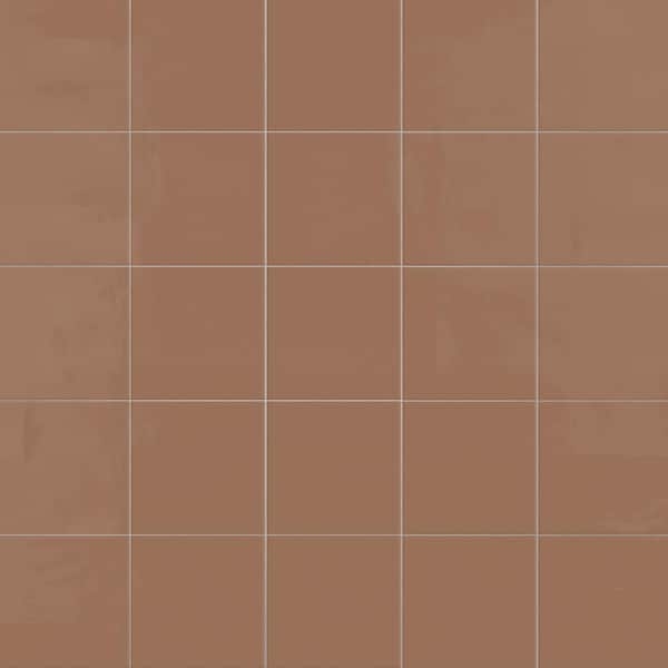 Floor Tile Terracotta Mottled Finish Rustic Mediterranean Square