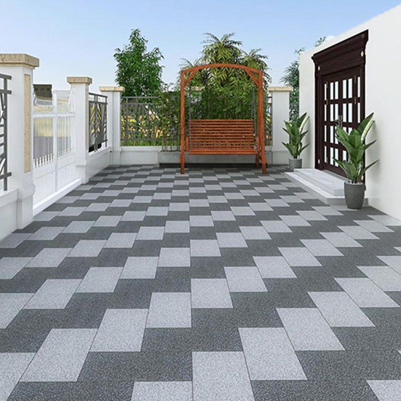 Floor Tile: Two-Tone Geometric Pattern, Slip-Resistant Checkerboard, Gray