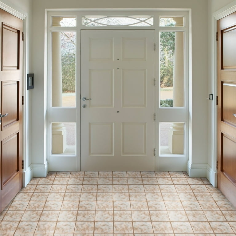 Floor Tile Variegated Earthy Tones Matte Vinyl Stone Look