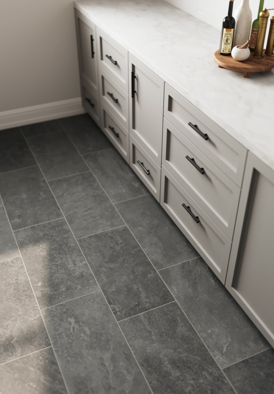 Floor Tile: Veined Pattern, Large Format Stone Look Flooring, Offset Pattern, Matte