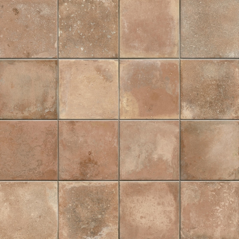 Floor Tile Weathered Terracotta Look Mottled Earthy Tones Rustic