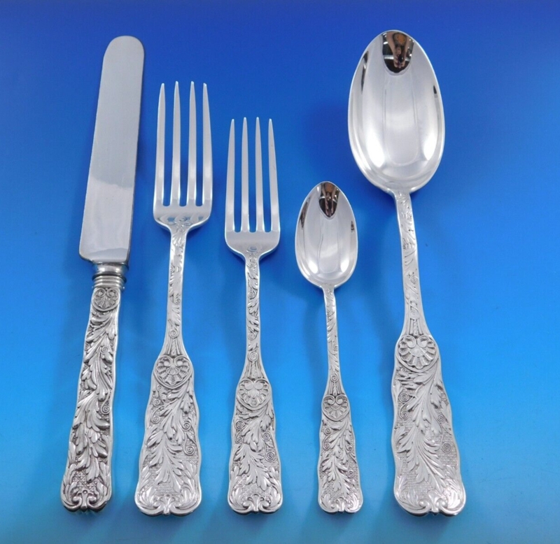 Formal Flatware Set Acanthus Leaf Motif High Relief