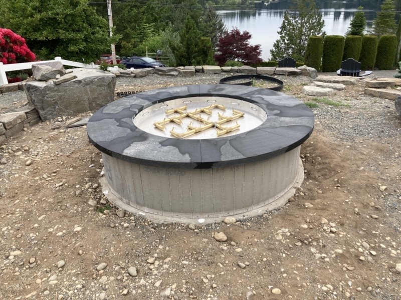 Gas Fire Pit Kit Crossfire Burner Round Stone Coping