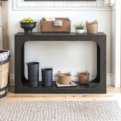 Gray Wood Rustic / Lodge Console Tables You'll Love | Wayfair