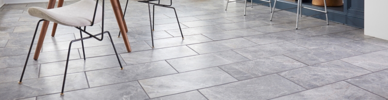 Grey Floor Tile: Matte Finish Staggered Layout in Modern Kitchen