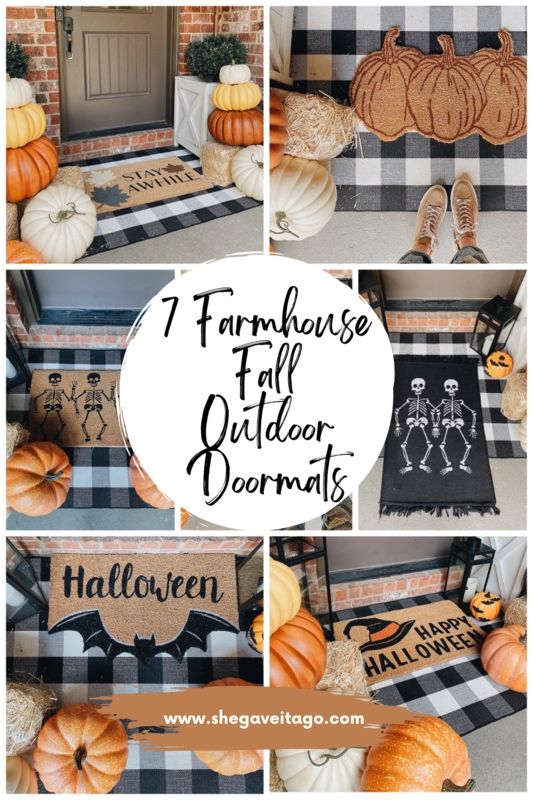 Halloween Doormat, Layered Buffalo Plaid & Festive Holiday Graphics