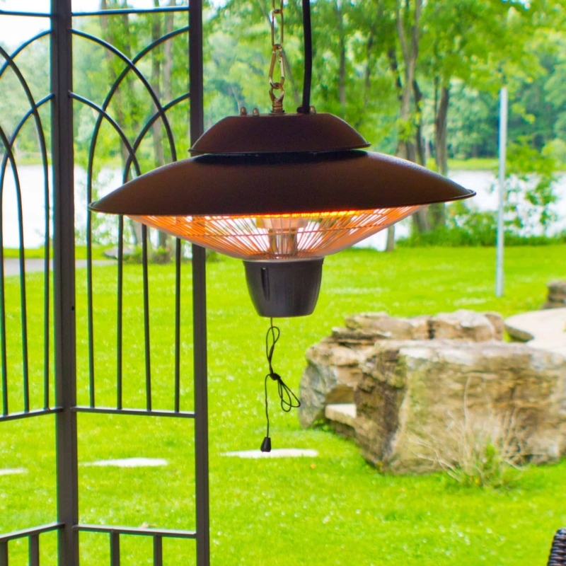 Hanging Patio Heater, Brown Infrared Glow with Pull Cord