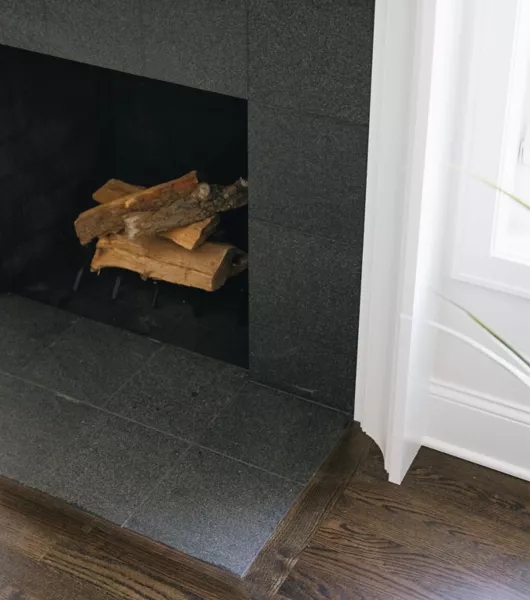 Hearth Tile: Matte Charcoal Grey Stone-Look for Modern Fireplaces
