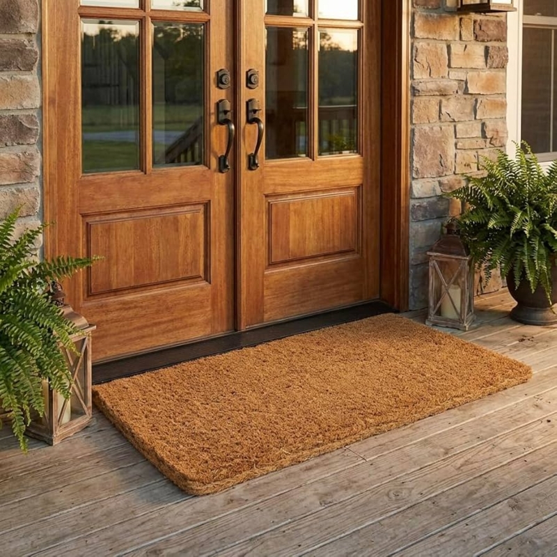 Heavy-Duty Doormat With Thick Profile And Natural Coir