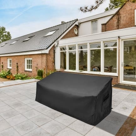 Heavy Duty Outdoor Sofa Cover Matte Black Patio