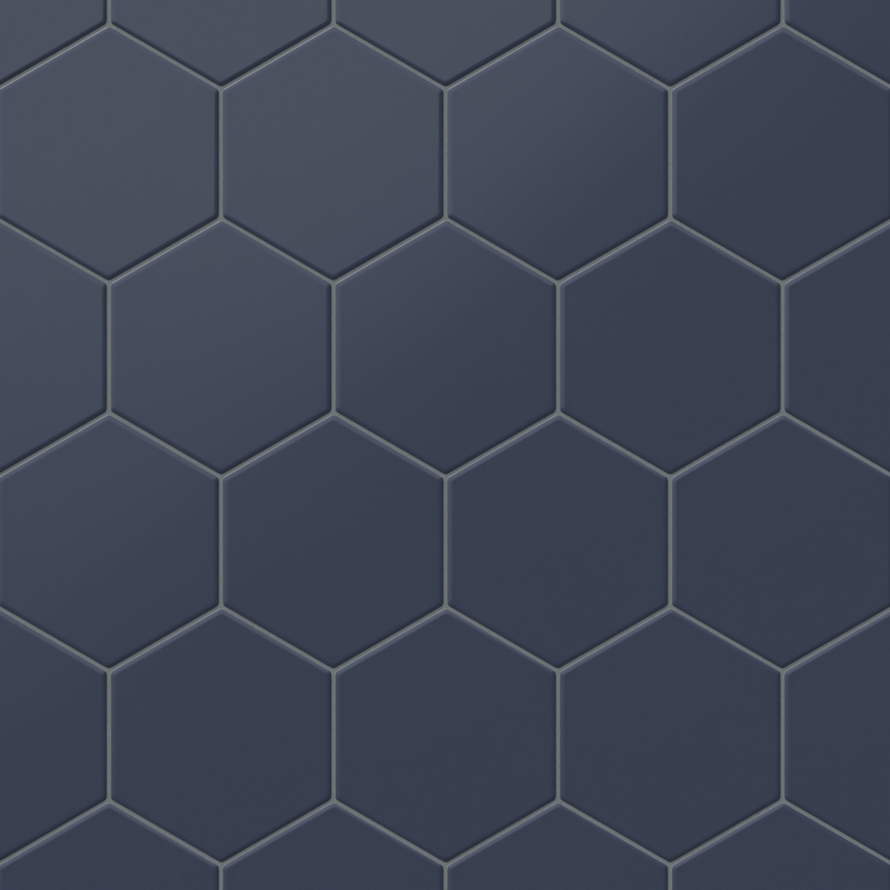 Hexagon Tile Matte Finish Honeycomb Pattern Charcoal Grout