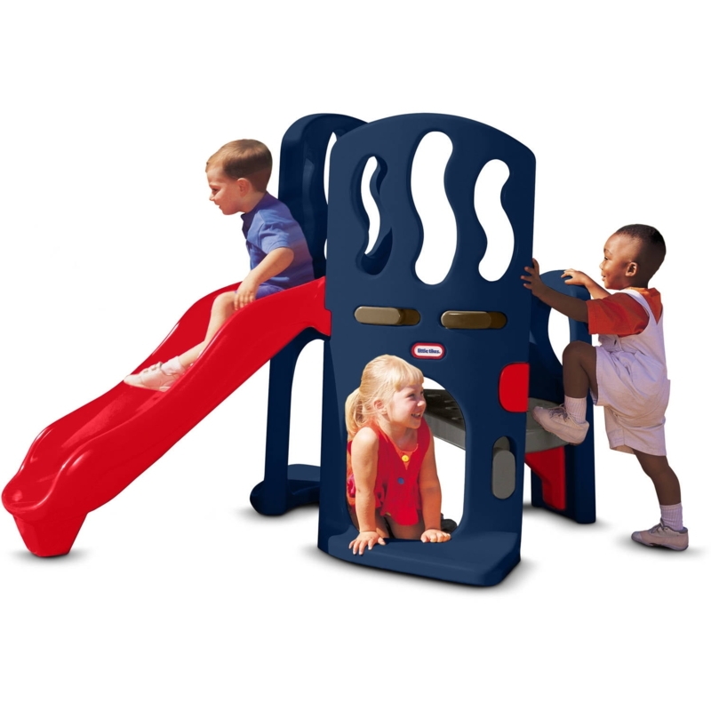 Hide and Slide Climber with Red Slide and Wavy Climbing Cutouts