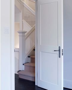Interior Door 2-Panel Recessed Dark Lever Hardware Transitional