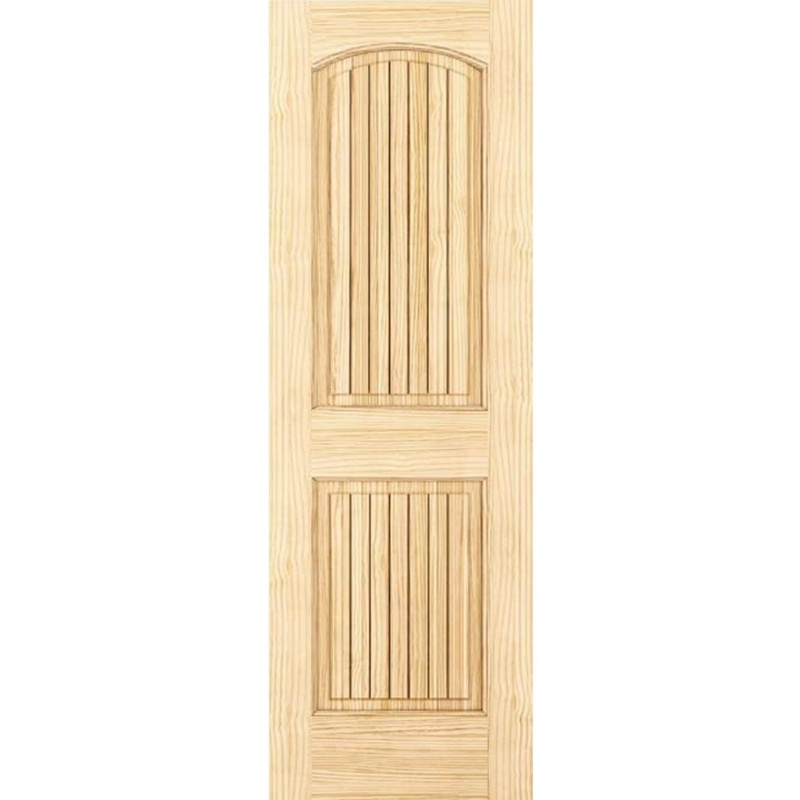 Interior Door Unfinished Wood Arch Top V-Groove Colonial