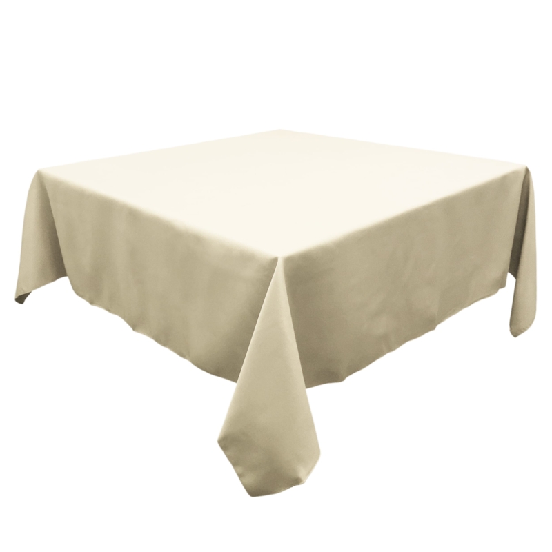 Ivory Square Tablecloth made of Matte Polyester Fabric