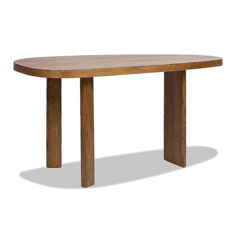 Jennifer Taylor Home Scandinavian Oval Wood Cafe Brown Oak Wood Oak 60-in W  x 30-in H Console table in the Console Tables department at