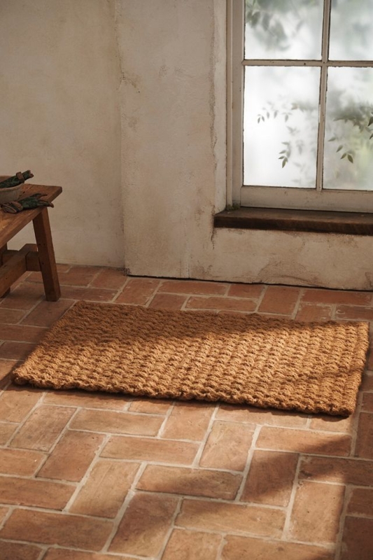 Jumbo Weave Doormat With Thick Coir And Braided Texture