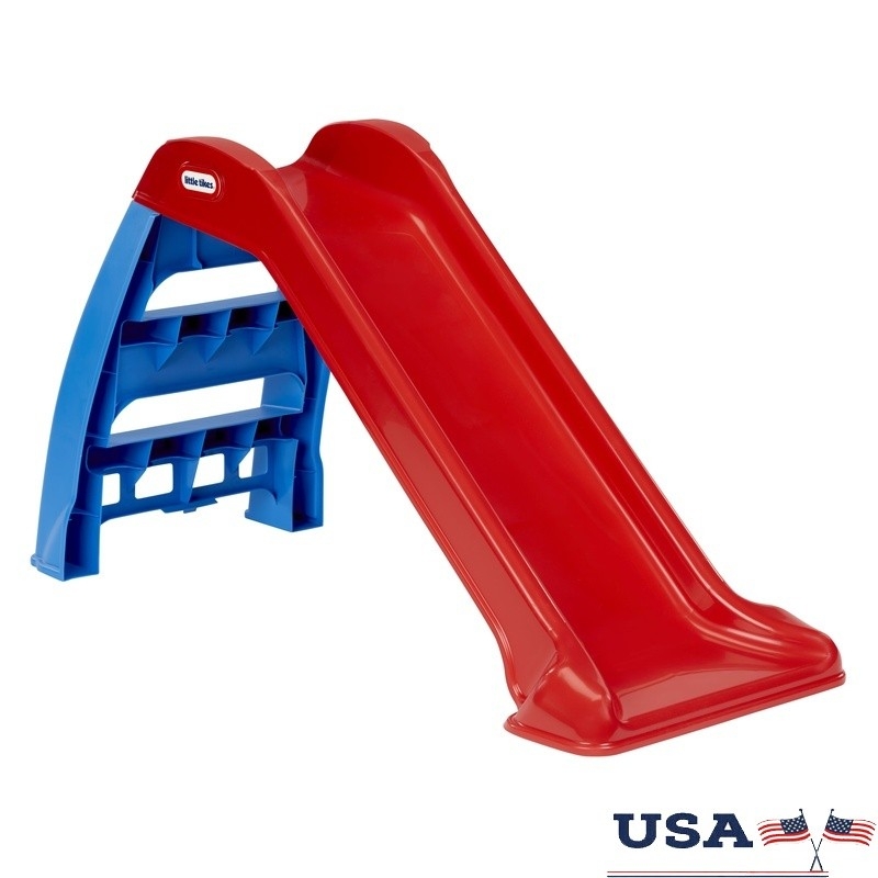 Kids Slide Durable Plastic Folding Frame Primary Colors Matte Finish