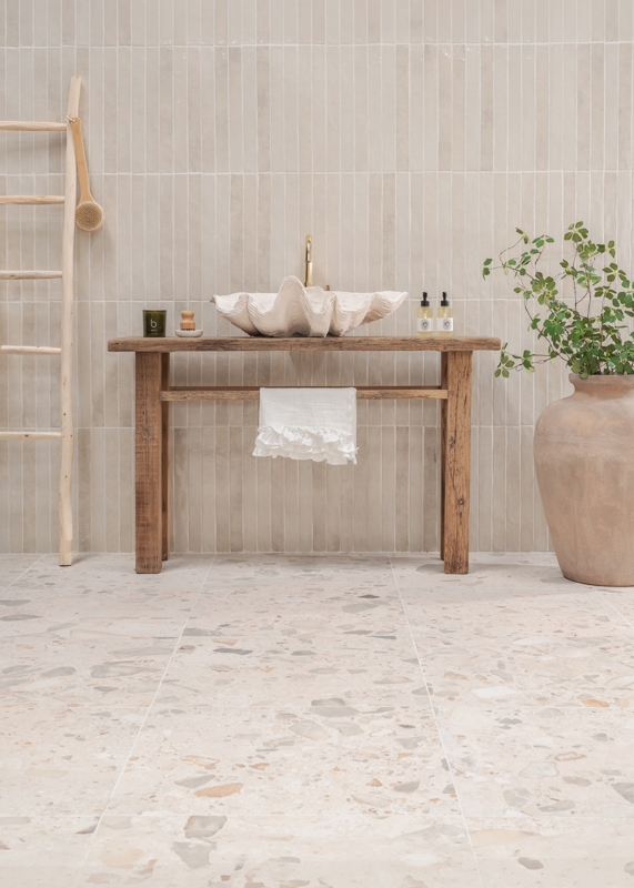 Kit Kat Wall Tiles Vertical Off-White Ceramic Coastal Bathroom
