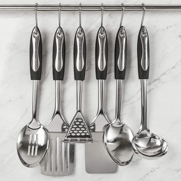 Kitchen Utensil Collection with Ergonomic Black Handles