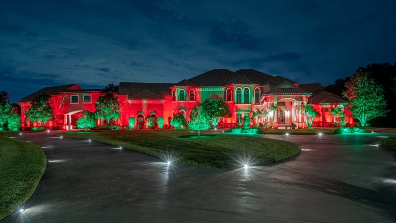 Landscape Lighting Red Green Wash Driveway Starburst Markers (72)