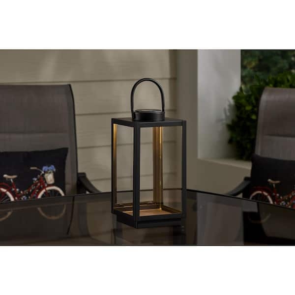 Lantern Modern Open Geometric Frame Arched Handle LED Light Patio
