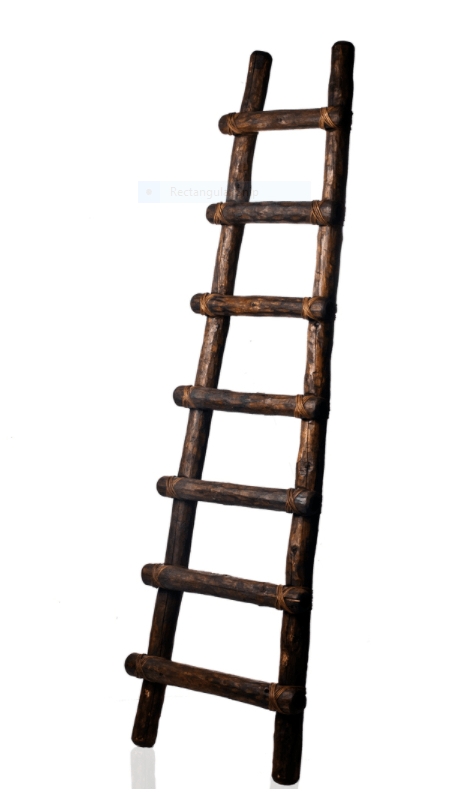 Leaning Blanket Ladder Branch Frame Twine Lashings Dark Brown Wood Decor