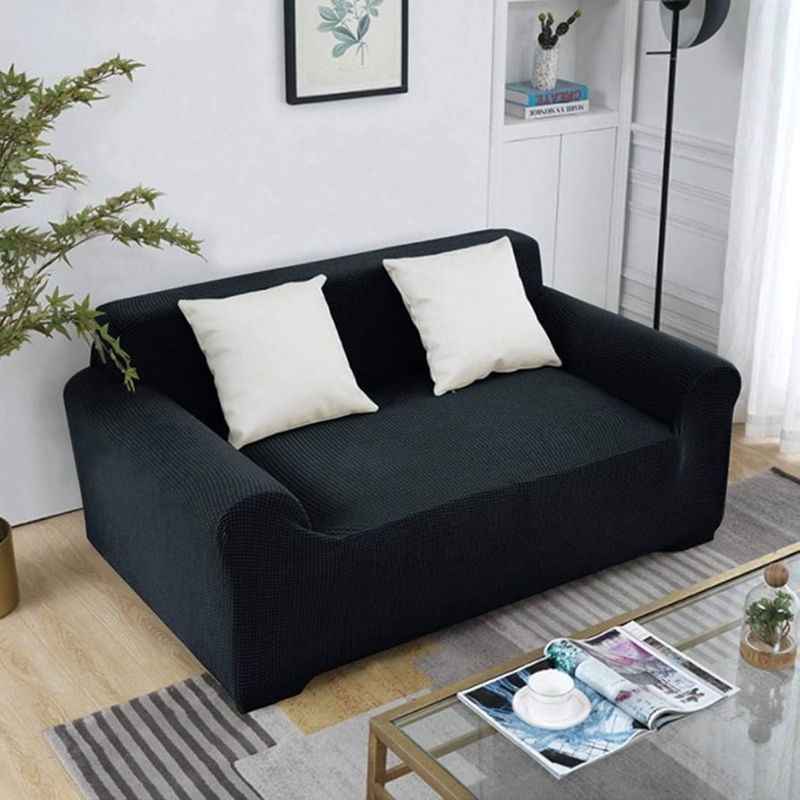 Loveseat Slipcover Waffle Weave Stretch Form Fitting