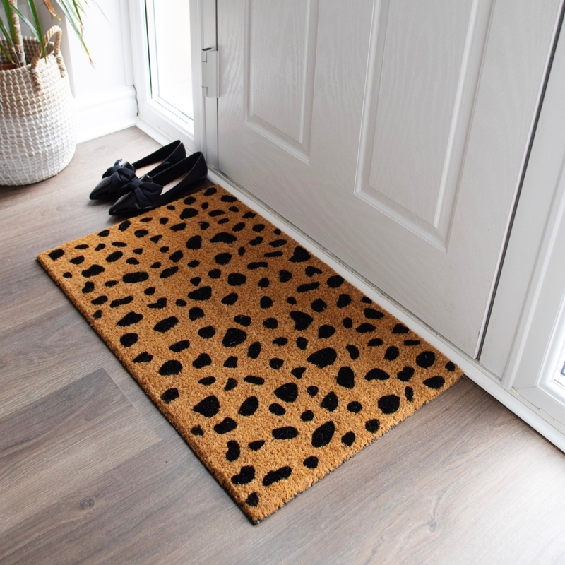 Low Profile Natural Coir Doormat Dalmatian Print
