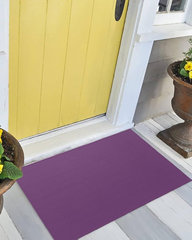 Matte Door Mat Solid Color Low Profile Modern Blocked Styling