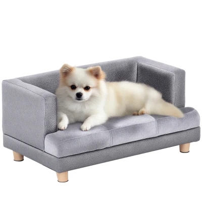Miniature Pet Sofa, Wraparound Bolster Arms, Grey