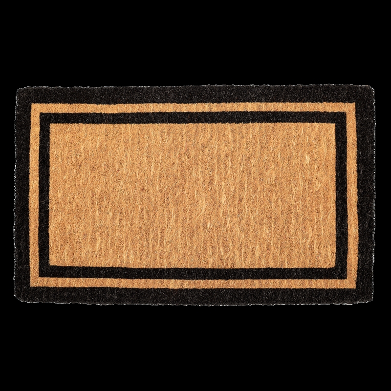 Minimalist Black Border Doormat With Bristly Coir Texture