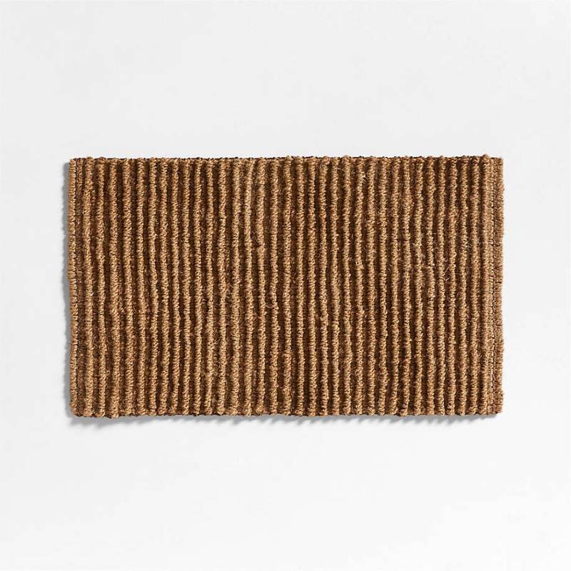 Minimalist Doormat Chunky Ribbed Texture Natural Fiber Tactile