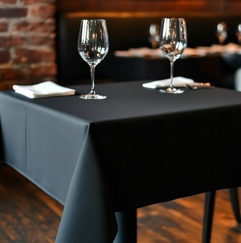 Modern Black Square Tablecloth, Matte Finish for Dramatic Dining Decor