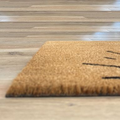 Modern Black Starburst Doormat With Radiating Line Pattern