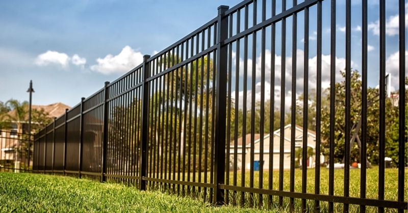 Modern Metal Fence featuring Minimalist Clean Picket Lines