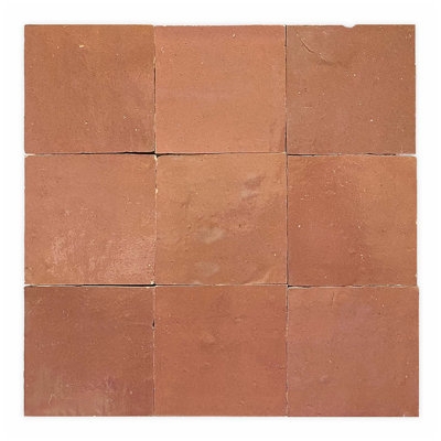 Moroccan Zellige Wall Tile Handmade Look Tonal Variation Terracotta