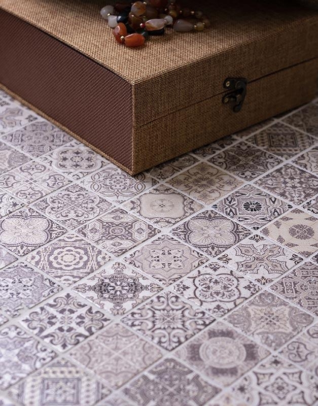 Mosaic Tile Beige Siesta Aesthetic Varied Patterns Polished Finish