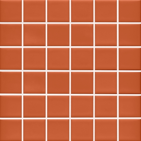 Mosaic Tile Ceramic Burnt Orange Glossy Mid-Century Modern Grid