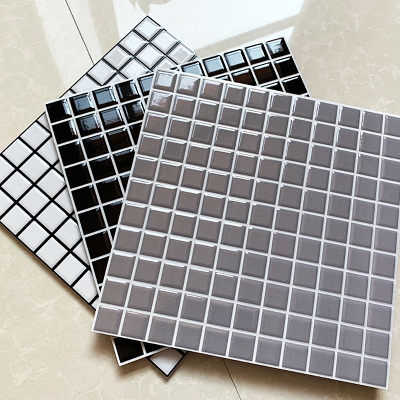 Mosaic Tile Glossy High Shine Monochrome Grid Pattern Sheets